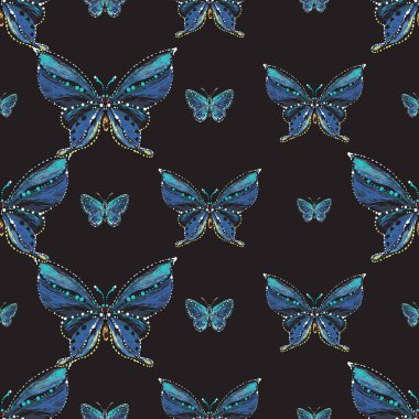 böcekler, vektör çizim ile siyah arka plan