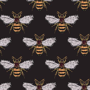 böcekler, vektör çizim ile siyah arka plan