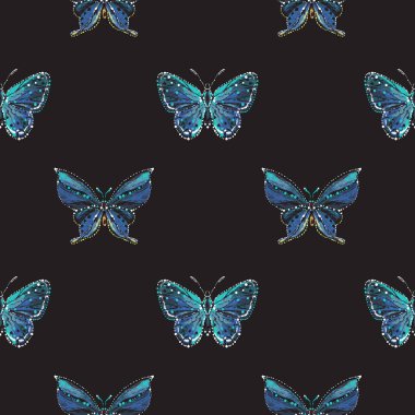 böcekler, vektör çizim ile siyah arka plan