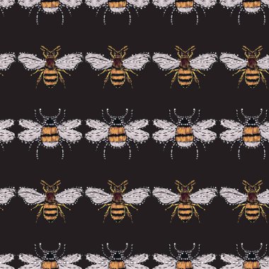 böcekler, vektör çizim ile siyah arka plan