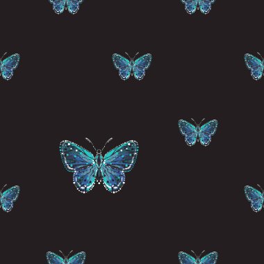 böcekler, vektör çizim ile siyah arka plan