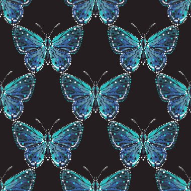 böcekler, vektör çizim ile siyah arka plan