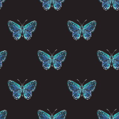 böcekler, vektör çizim ile siyah arka plan