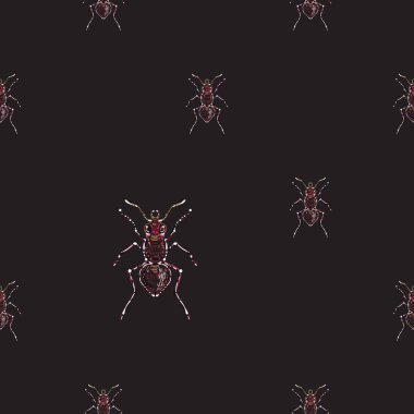 böcekler, vektör çizim ile siyah arka plan