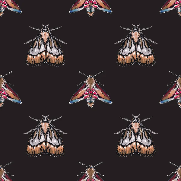 Fondo Negro Con Insectos Ilustración Vectorial — Archivo Imágenes Vectoriales