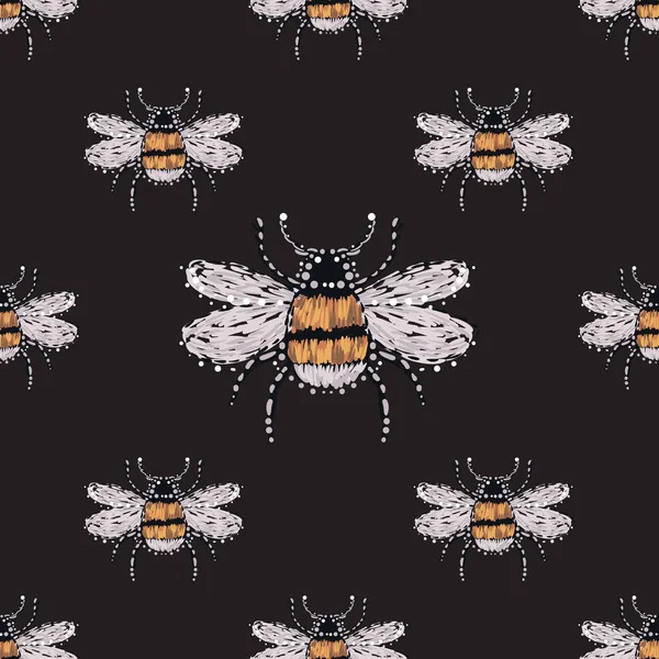 böcekler, vektör çizim ile siyah arka plan