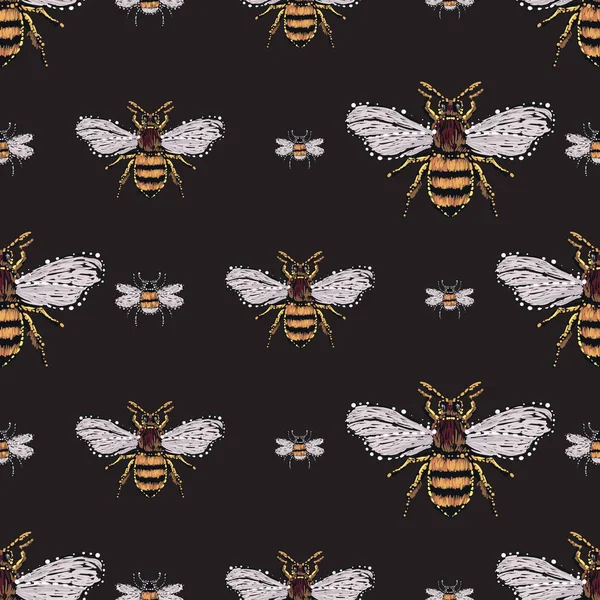 böcekler, vektör çizim ile siyah arka plan