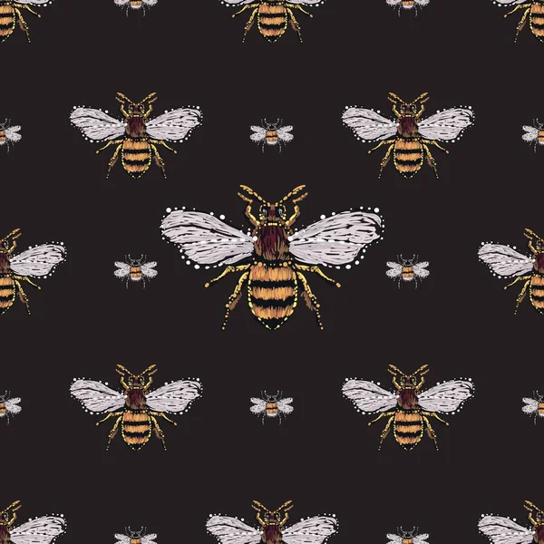 Fondo Negro Con Insectos Ilustración Vectorial — Vector de stock