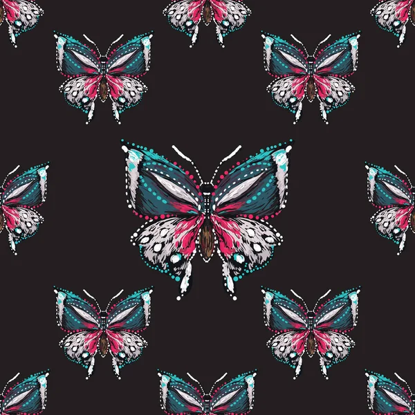 Fondo Negro Con Insectos Ilustración Vectorial — Vector de stock