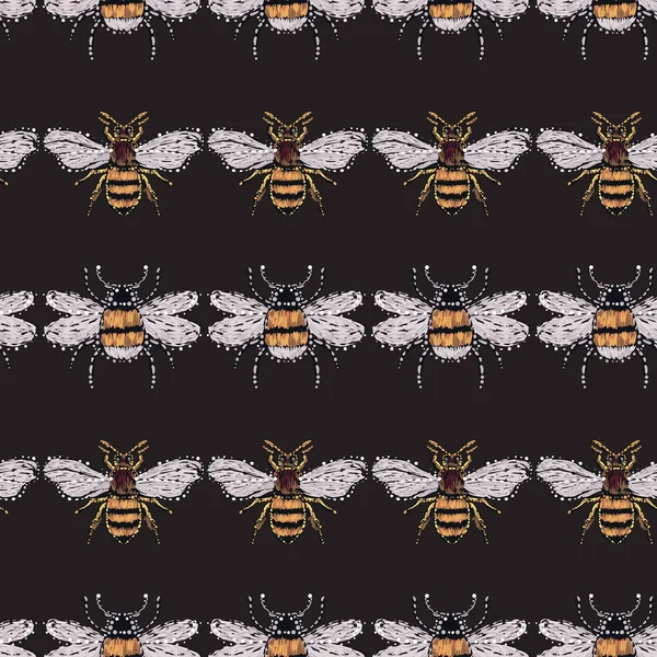 Fondo Negro Con Insectos Ilustración Vectorial — Vector de stock