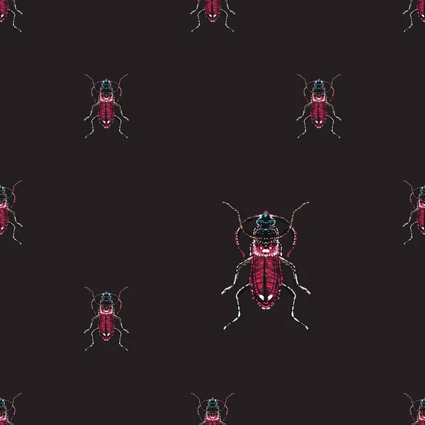 黑色背景与昆虫 向量例证 — 图库矢量图片
