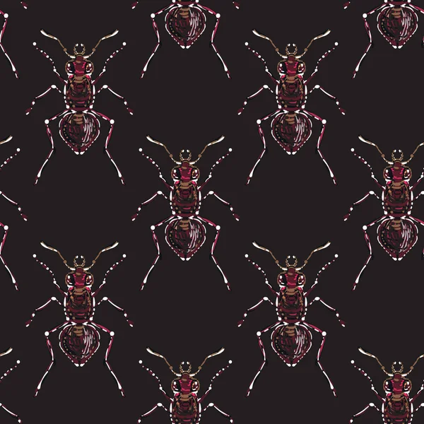 böcekler, vektör çizim ile siyah arka plan