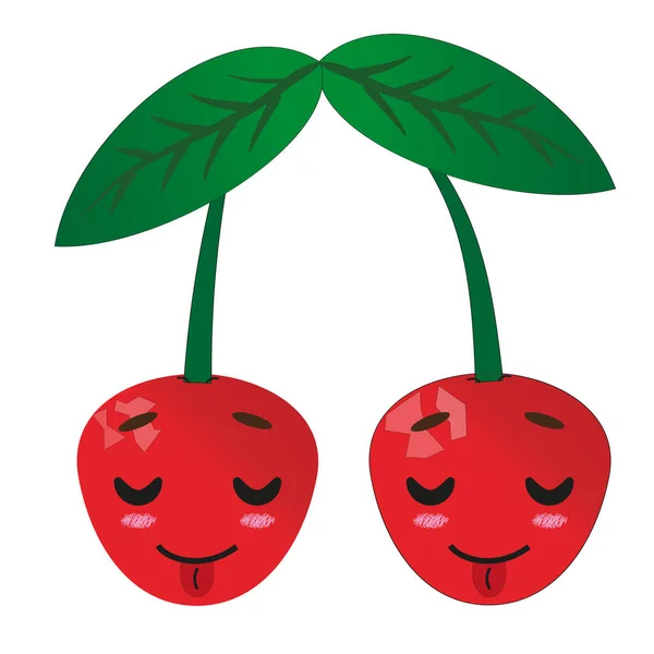 Şirin vişne çıkartmaları. Kapaklara veya diğer yerlere yazdırmak için.