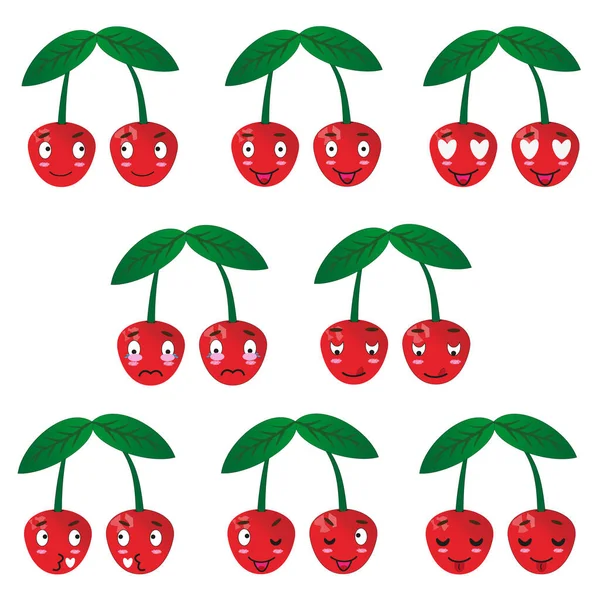 Şirin vişne çıkartmaları. Kapaklara veya diğer yerlere yazdırmak için.