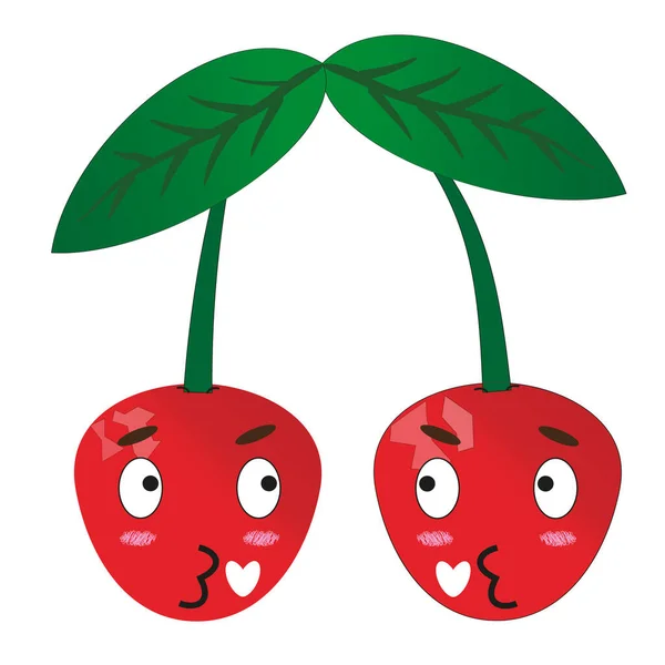 Şirin vişne çıkartmaları. Kapaklara veya diğer yerlere yazdırmak için.