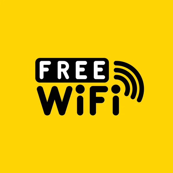 Gratis Wifi Label Banner Poster Pictogram Ondertekenen Vectorillustratie — Stockvector