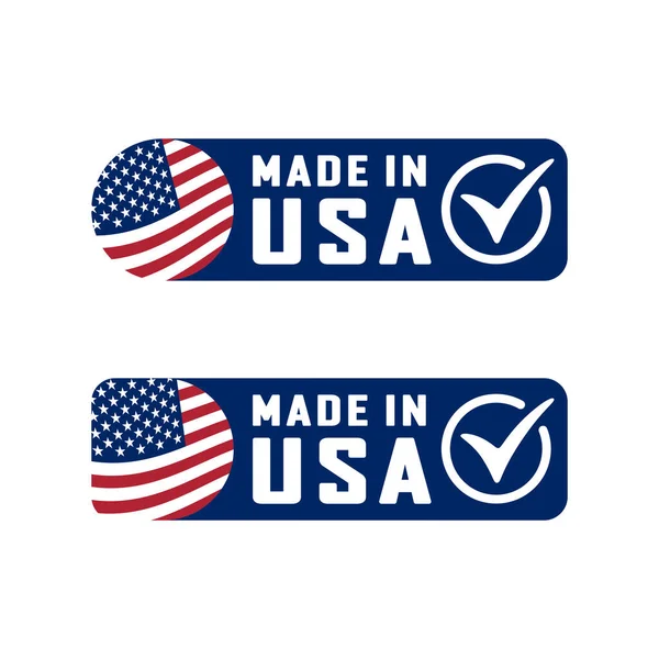 Made Usa Stamp Icon Sign Label Vector Illustration — Stock Vector