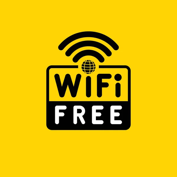 Gratis Wifi Label Banner Poster Pictogram Ondertekenen Vectorillustratie — Stockvector