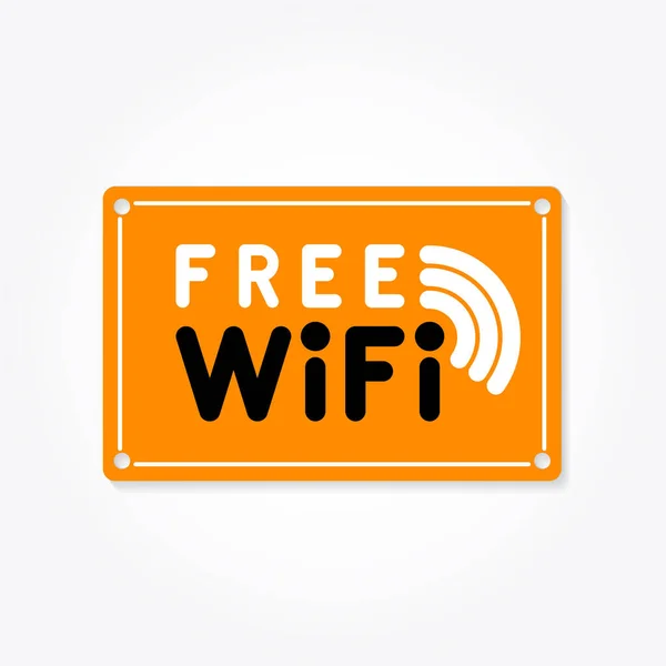 Wifi Gratuit Étiquette Bannière Affiche Icône Signe Illustration Vectorielle — Image vectorielle