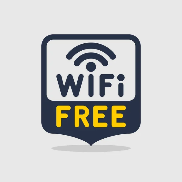 Etiqueta Wifi Gratuita Banner Cartel Icono Signo Ilustración Vectorial — Archivo Imágenes Vectoriales