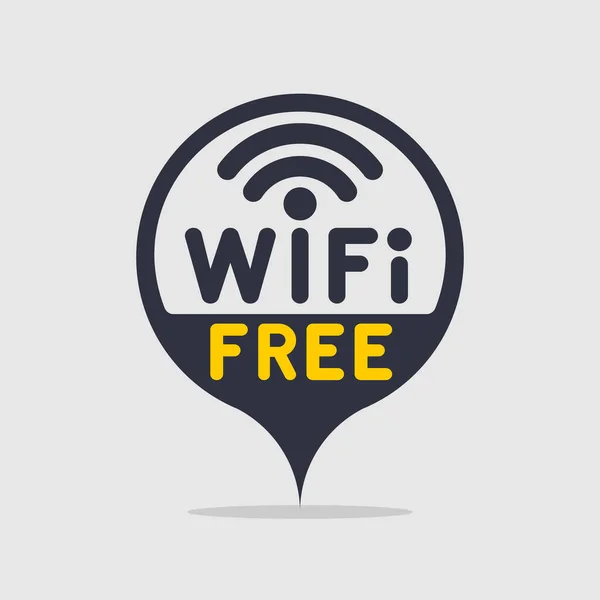 Bedava WiFi etiketi, afiş, poster, simge, imza. Vektör illüstrasyonu