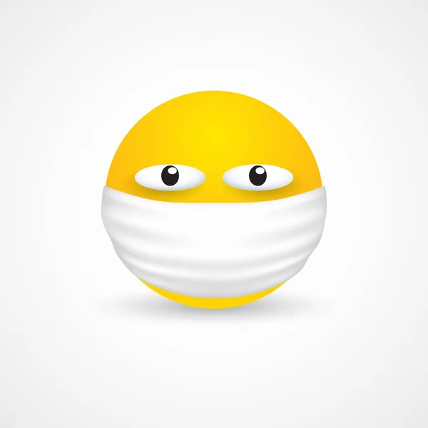Tıbbi Maske Emoji. Vektör illüstrasyonu