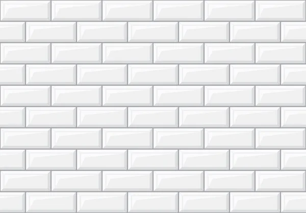 Subway Seamless White Pattern Brick Wall Vector Illustration — Stock Vector