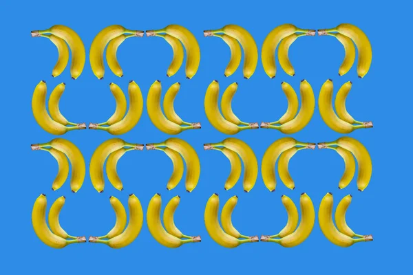 banana pattern on a blue background. summer concept