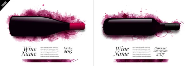 Idea Diseño Para Catálogo Revista Para Botellas Vino Vino Mancha — Vector de stock