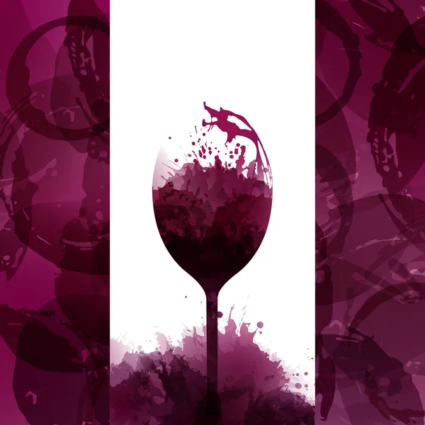 Modello Progettazione Sfondo Macchie Vino Illustrazioni Bicchiere Vino Con Macchie — Vettoriale Stock