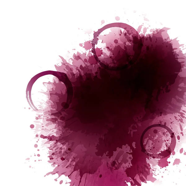 ワインの汚れ 赤ワインをドロップします ワイングラスの汚れ バナーや販促ポスターの背景 ベクトル — ストックベクタ