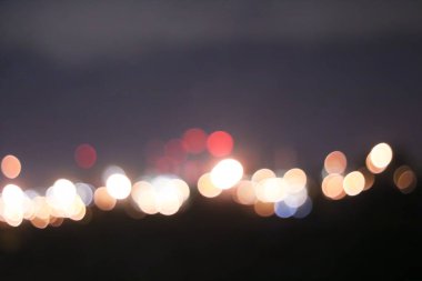 Arka plan için mavi ve kırmızı, turuncu, sarı Bokeh daireleri, parlak ışık Odaklanmış ve Bulanık Bokeh, Renkli.