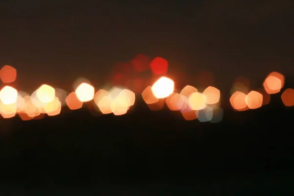 Rood Oranje Bokeh Vijfhoek Voor Achtergrond Glitter Licht Defocused Wazig — Stockfoto