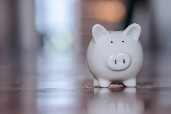 Piggy Mince Banka Bílém Pozadí Pro Peníze Úspory Finanční Zabezpečení — Stock fotografie