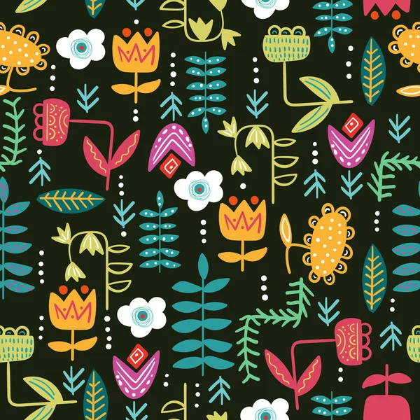 Trendy Seamless Floral Pattern in vector — Stock Vector