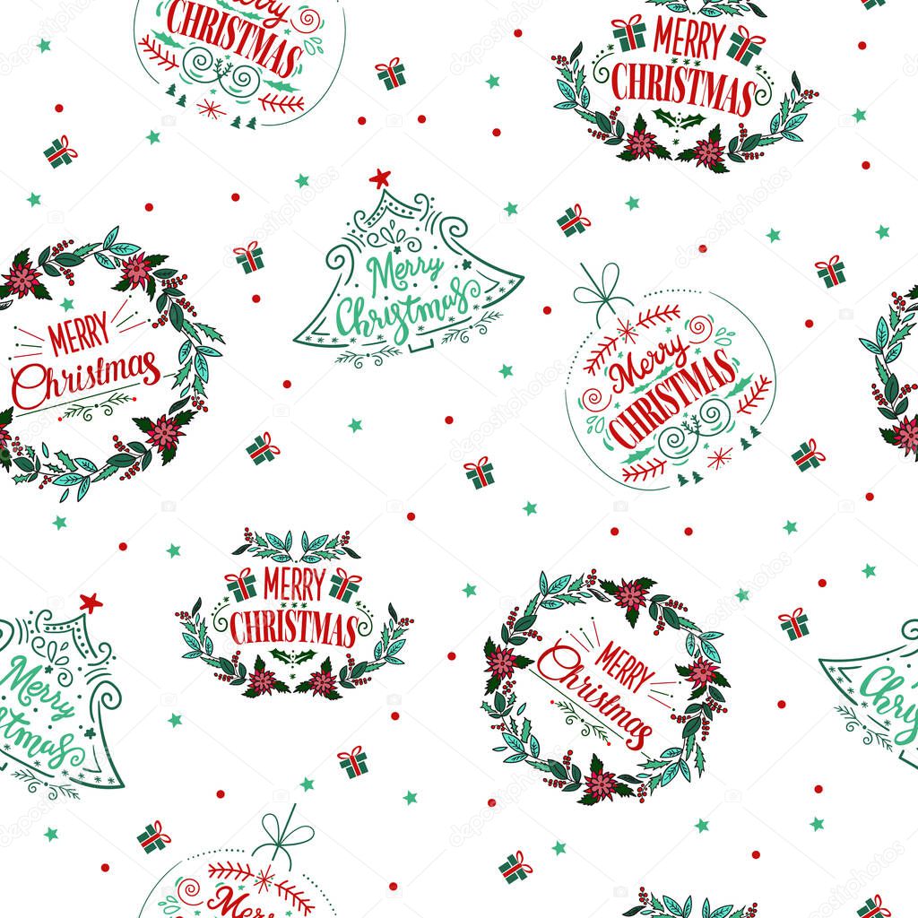 Christmas seamless pattern. Suitable for printing on fabric, packaging, postcards.