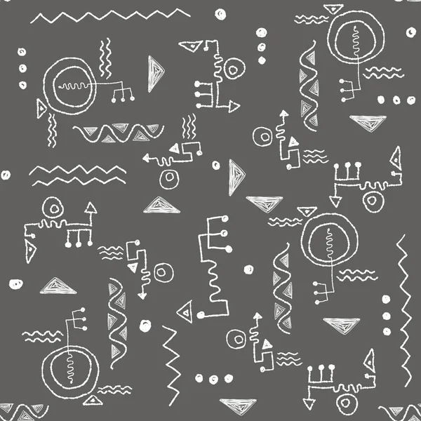 Abstract seamless pattern on a gray background. Technical elements. — Stock Photo, Image