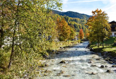 Ramsau 'daki bir derede kristal berrak su