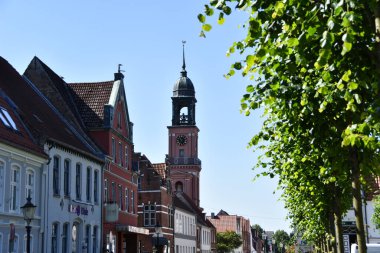 FRIEDRICHSTADT, Almanya 26 Haziran 2020 Küçük Friedrichstadt kasabasındaki Remonstranten Kilisesi