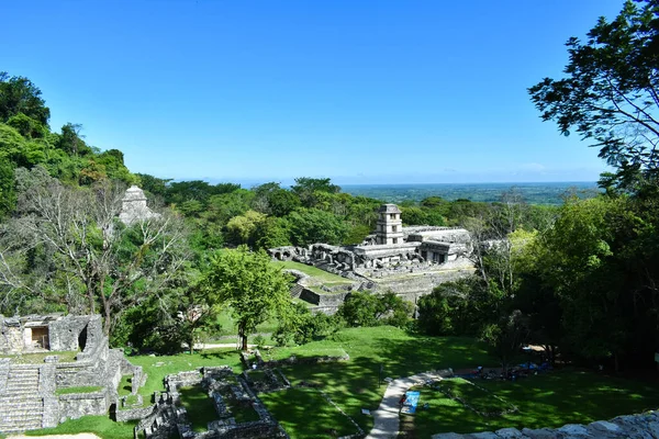 Panorama Complexo Unesco Maya Palenque — Fotografia de Stock