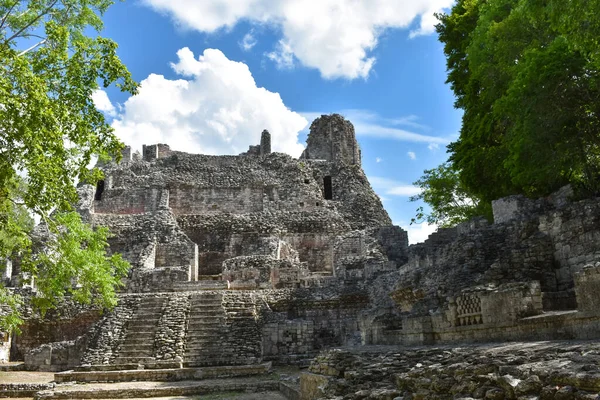 Dobrze Zachowana Świątynia Miejscu Becan Maya — Zdjęcie stockowe