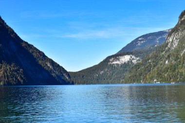 Alman yarımadasından Koenigssee 'ye Hirschau' nun görüntüsü