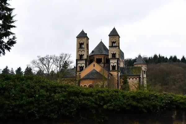 Monastero Benedettino Maria Laach Una Fredda Giornata Invernale — Foto Stock