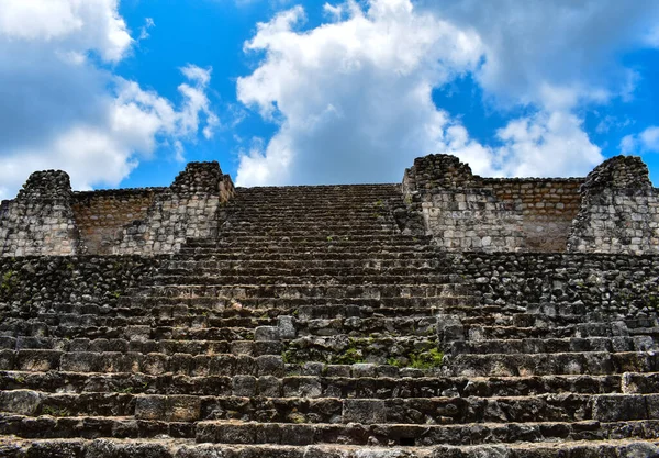 Ancient Ruins Mayan City Balam Great Sky Clouds — Stock Photo, Image
