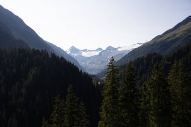 3360 metre yüksekliğindeki dağın kar kaplı tepesinin açık görüntüsü 