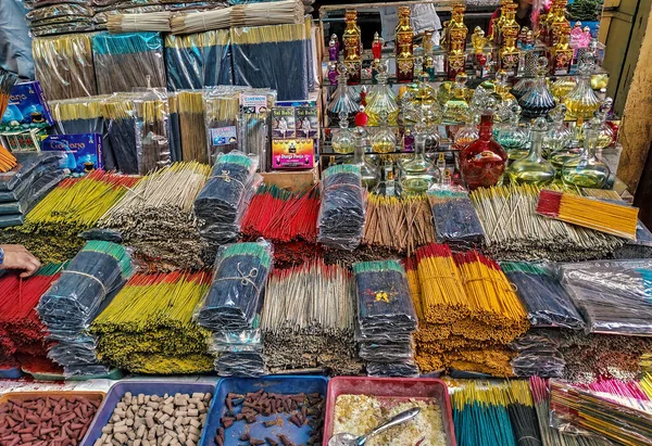 Locally Handmade Incense Sticks Scent Bottles Kept Sale Stall Devaraja — Stock Photo, Image