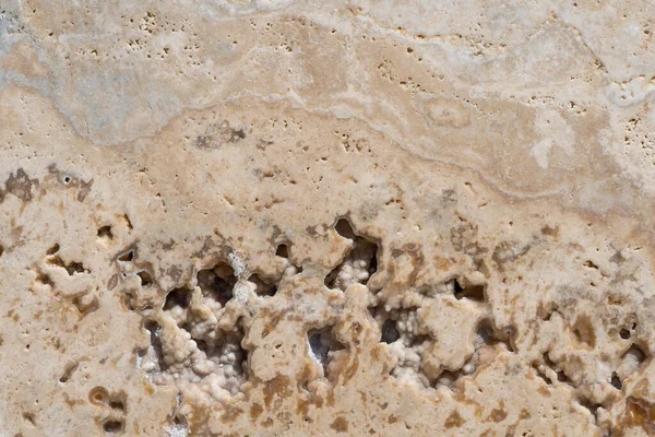 Slab Natural Travertine Which Form Limestone Deposited Mineral Springs Especially — Stock Photo, Image