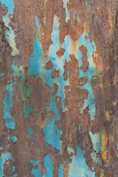 Hintergrund Aus Blau Lackiertem Metall Das Sich Abblättert Die Rostige — Stockfoto