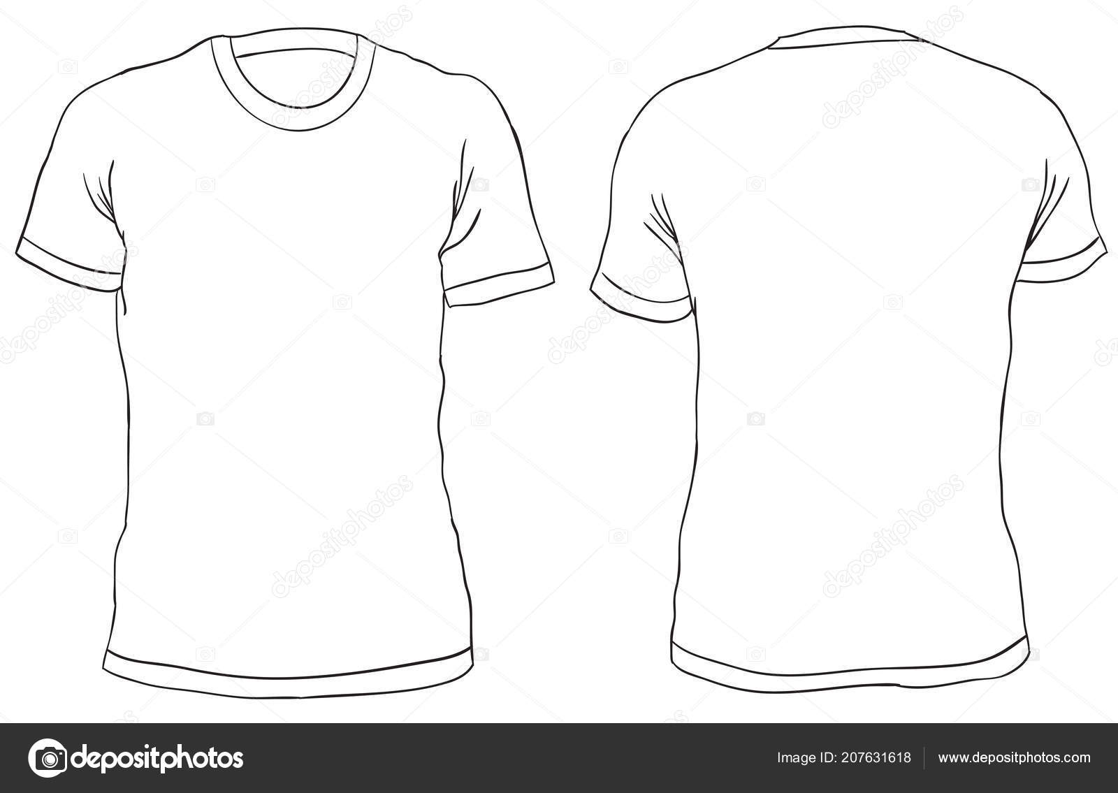 Download Vector Illustration Blank Men Shirt Front Back Views ...