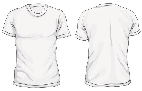 Ilustración Vectorial Camiseta Blank Men Vista Frontal Trasera Diseño Camisa — Archivo Imágenes Vectoriales